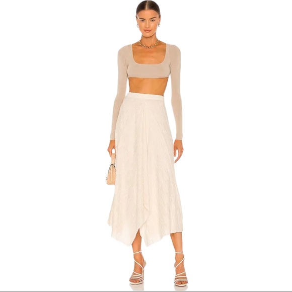 Sabina Musayev Dresses & Skirts - Sabina Musayev Amica Pleated Knit Midi Asymmetrical Skirt (S)